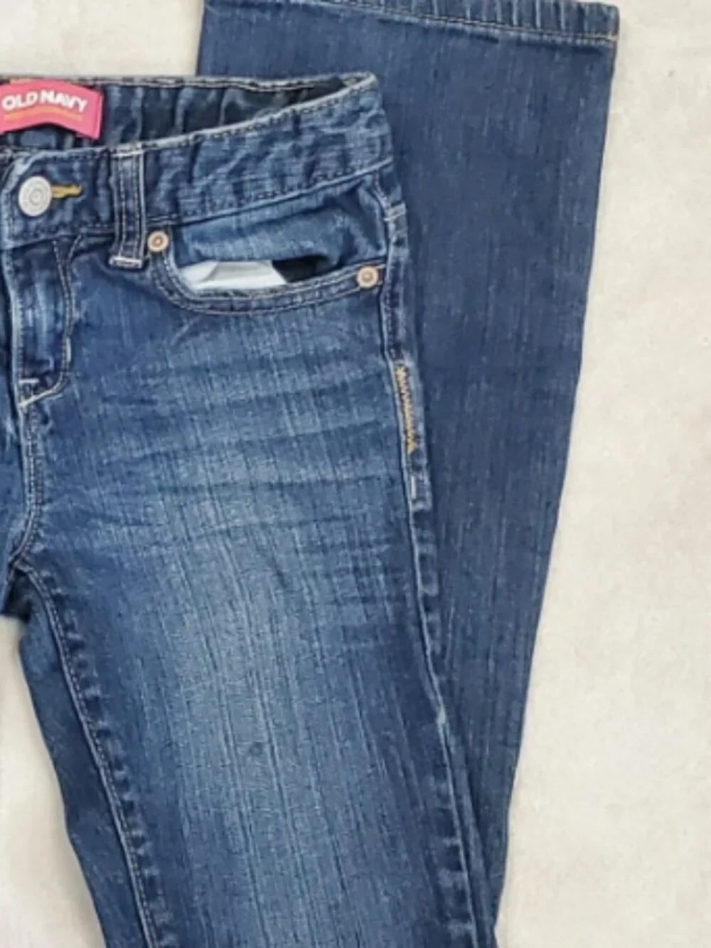 Old Navy Boot Cut Jeans Girls size 8 Mid Rise Gently Preloved Slight flare GUC